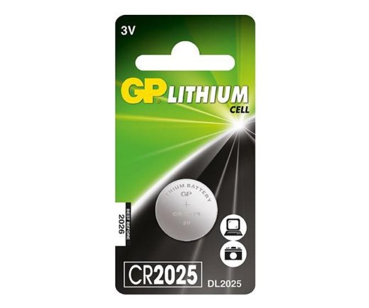 GP LITHIUM BUTTON CELL CR2025 Blister
